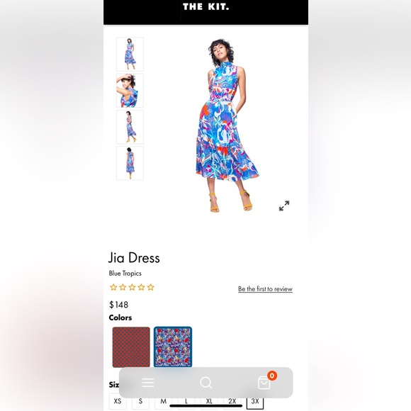 NWT The Kit by Daniel Vosovic Jia High Neck Midi Dress Berry Tropics Print Sz 3X - Picture 5 of 9